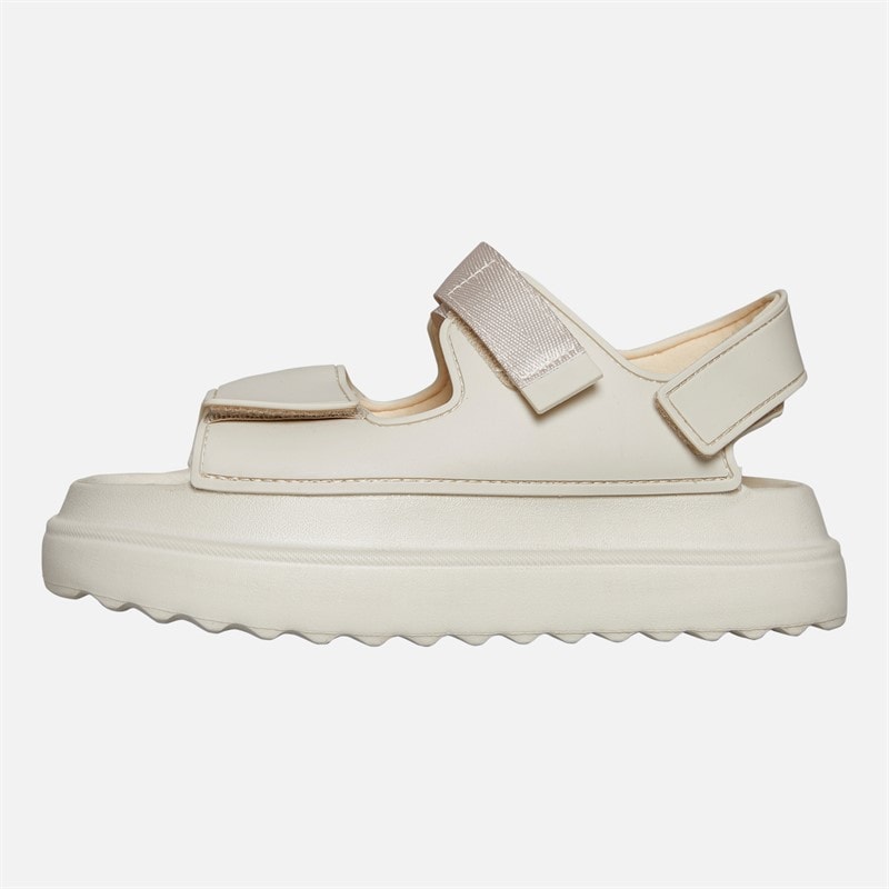 Womens Chunky Ankle Strap Sandals Cream - Image 2