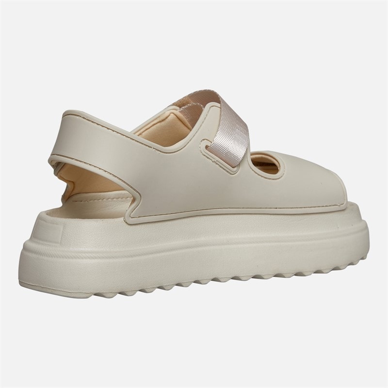 Womens Chunky Ankle Strap Sandals Cream - Image 5