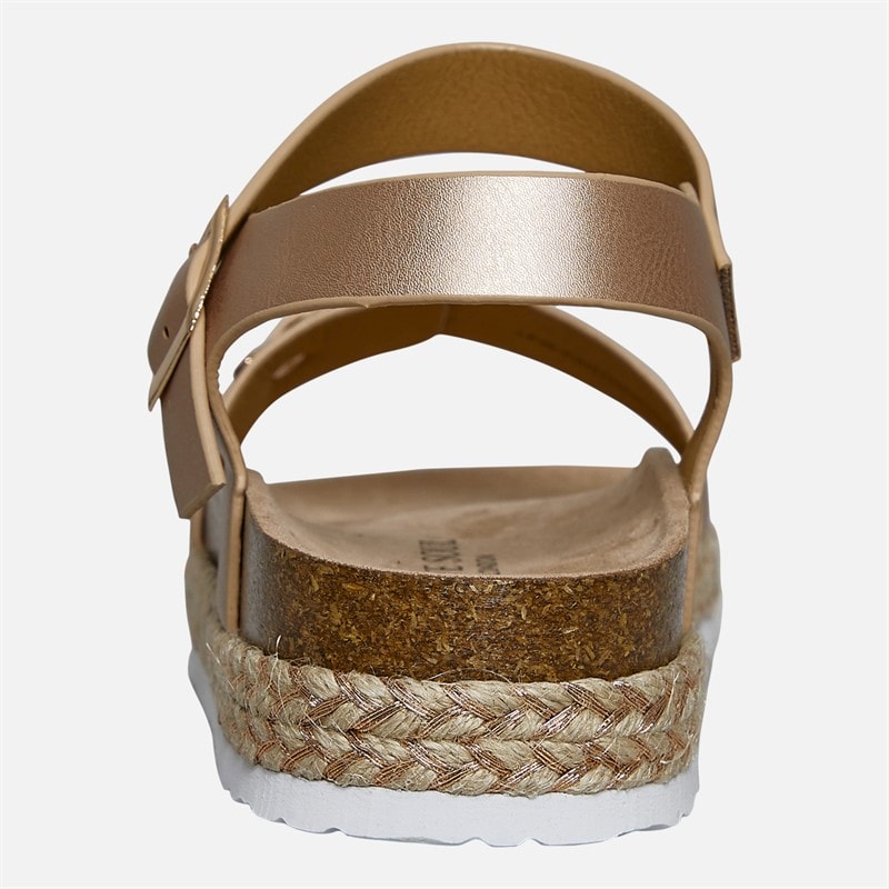 Womens Pantha Ankle Strap Platform Sandals Rose Gold Metallic - Image 4
