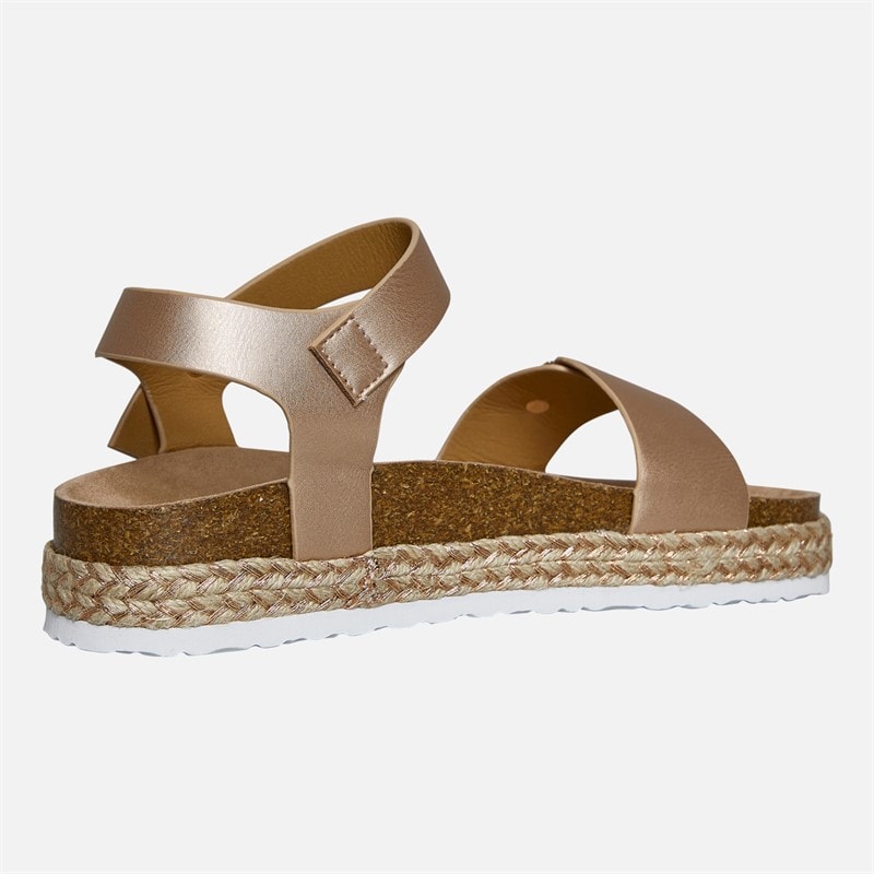 Womens Pantha Ankle Strap Platform Sandals Rose Gold Metallic - Image 5