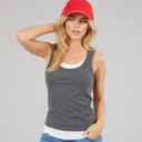 Womens Stella Vest Charcoal Marl/White