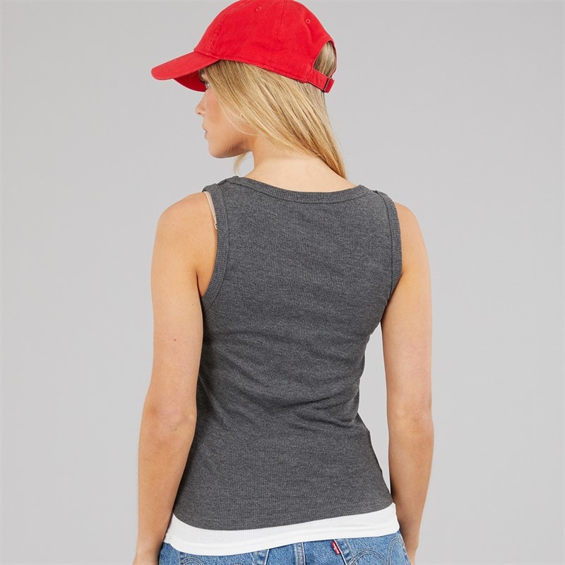 Womens Stella Vest Charcoal Marl/White - Image 2