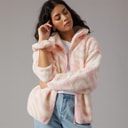 Womens Billie Full Zip Fleece Pink/Cream
