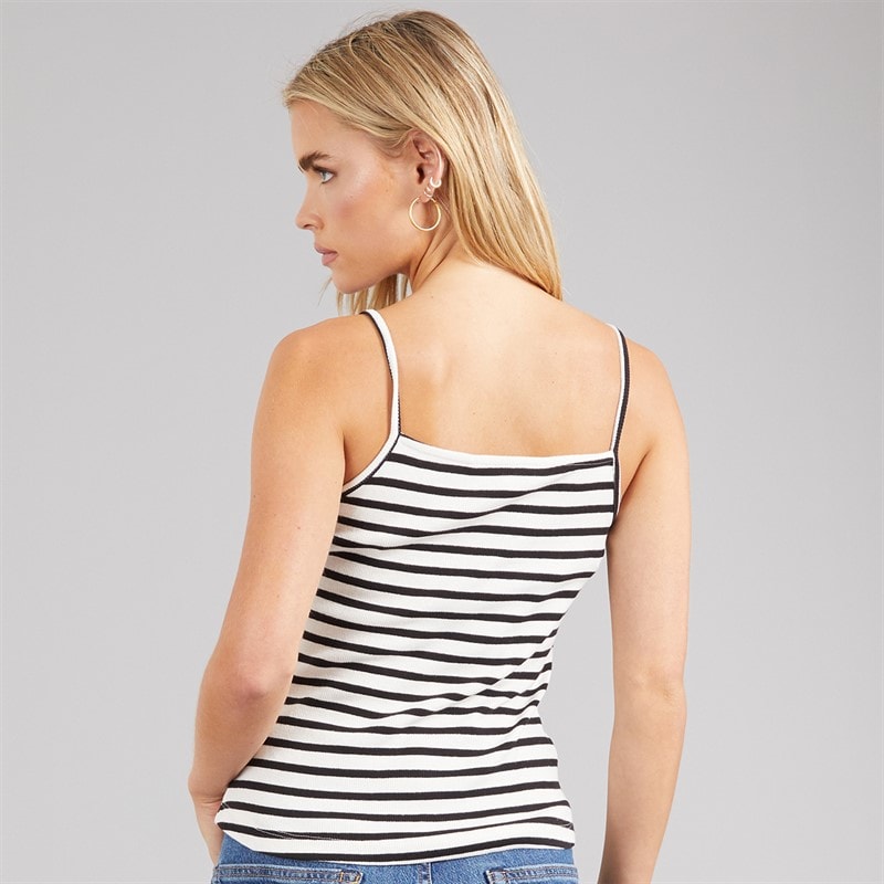 Womens Stripe Vest Cream/Black - Image 2
