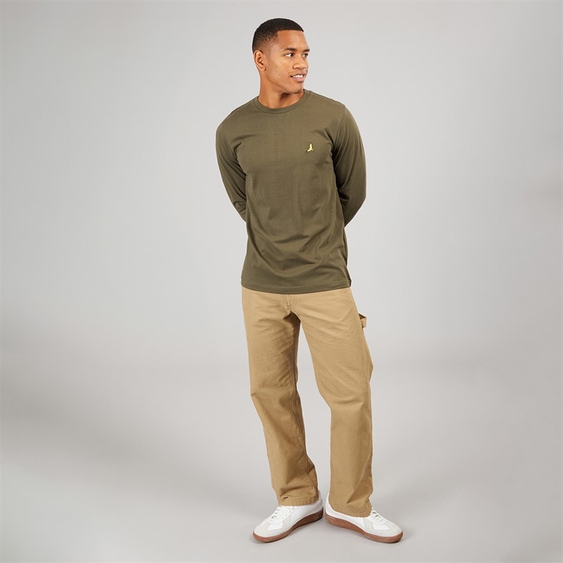 Mens Franz Long Sleeve Top Khaki - Image 3