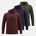 Mens Potter Three Pack Hoodies Navy/Khaki/Burgundy