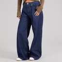 Womens Peyton Wide Leg Jeans Indigo