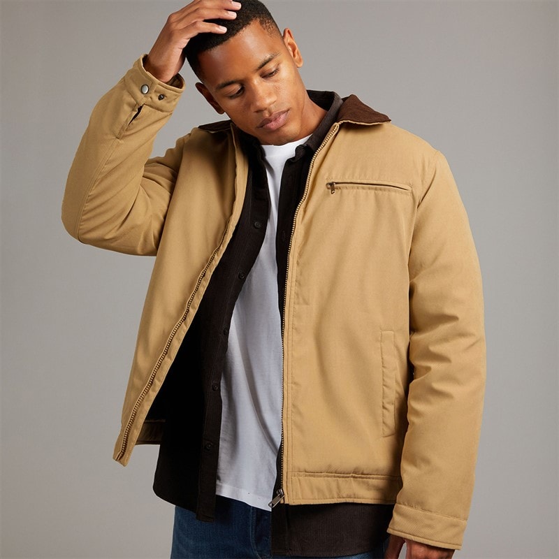 Brave Soul Mens Darwen Jacket Stone