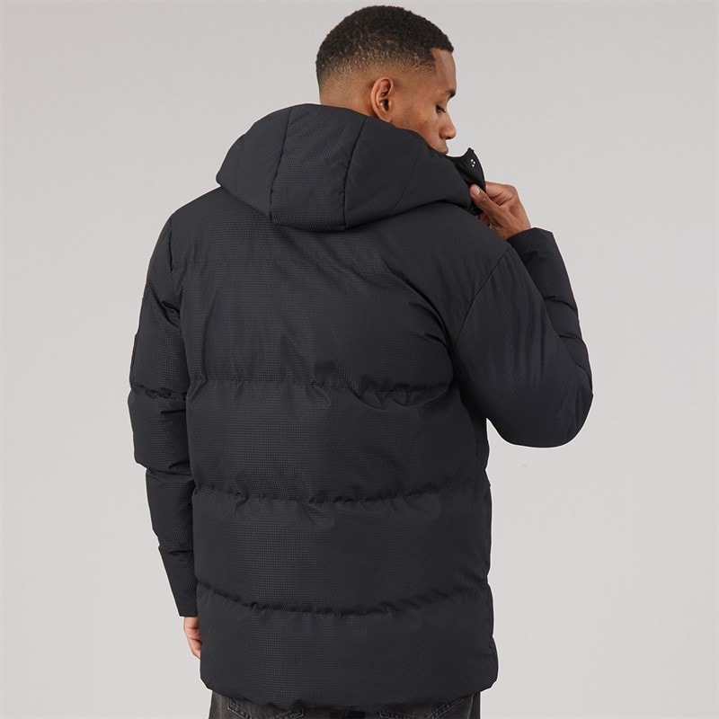 Mens Dustin Dobby Puffer Jacket Black - Image 2