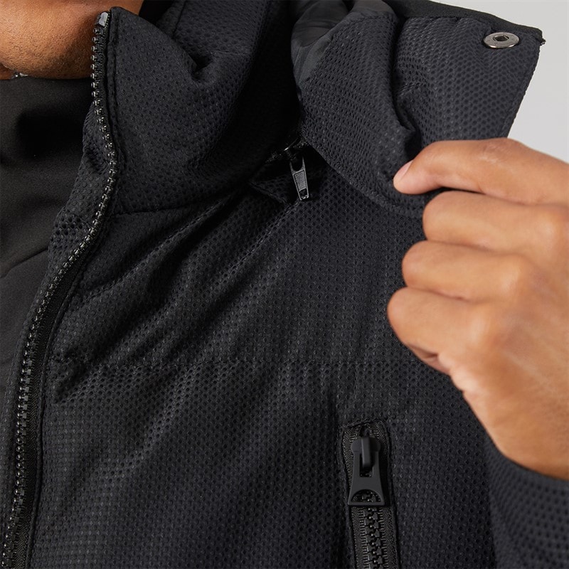 Mens Dustin Dobby Puffer Jacket Black - Image 5