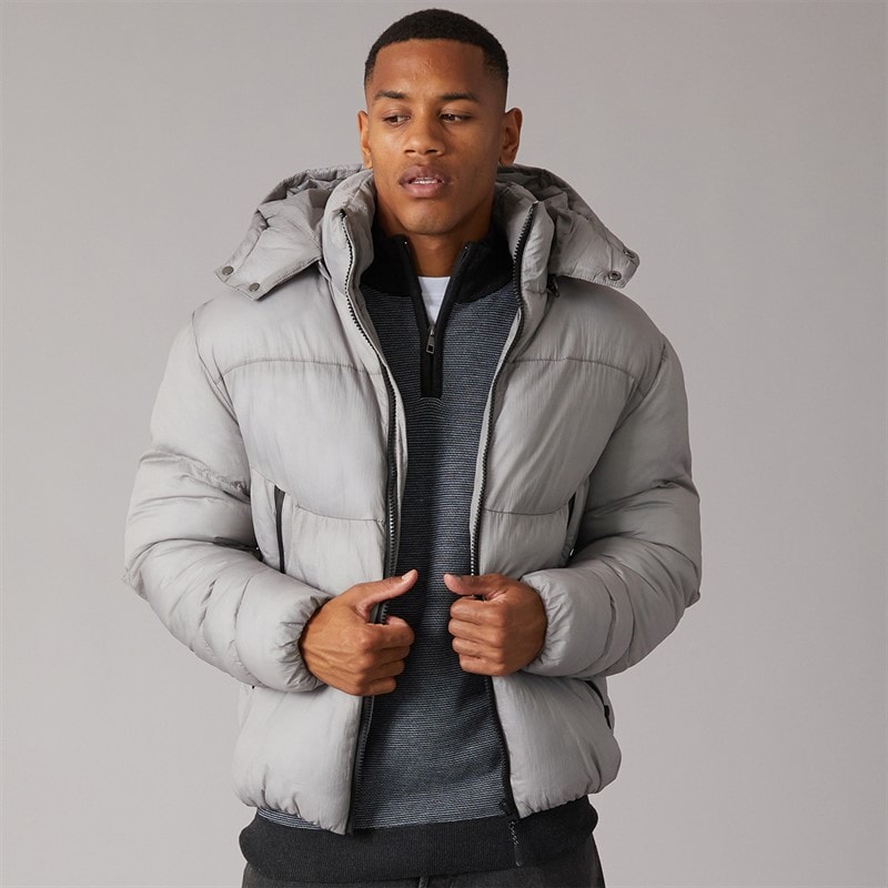 Mens Park Puffer Jacket Grey - Image 1