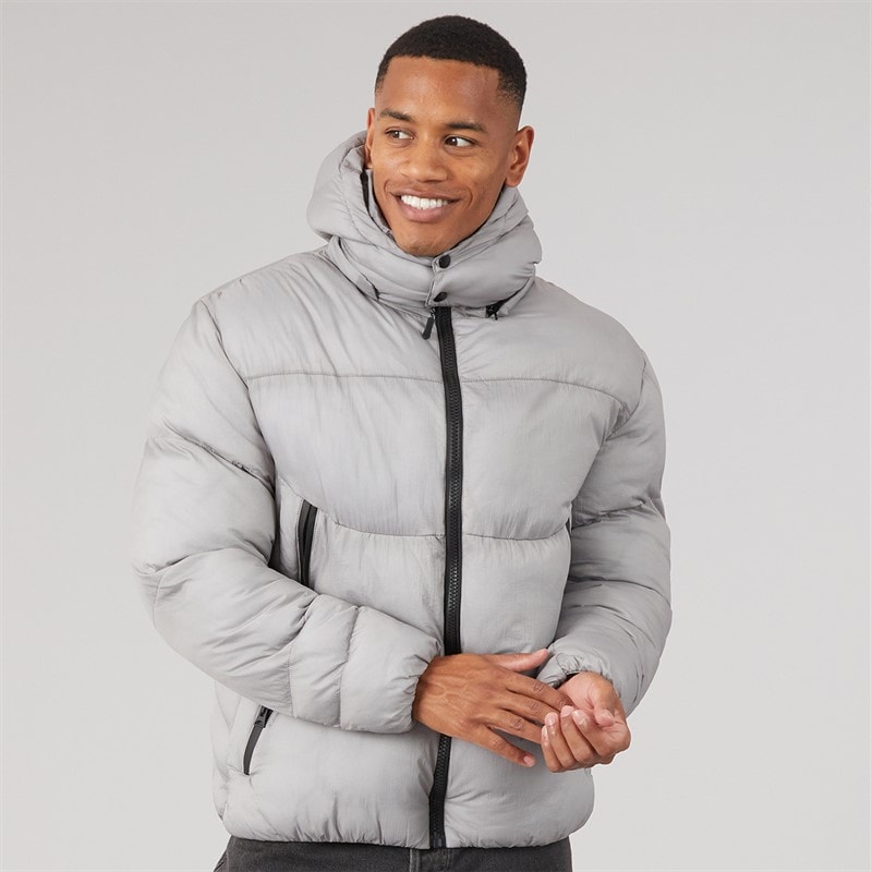 Mens Park Puffer Jacket Grey - Image 3
