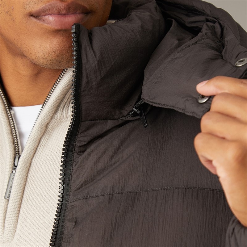 Mens Park Puffer Jacket Brown - Image 5