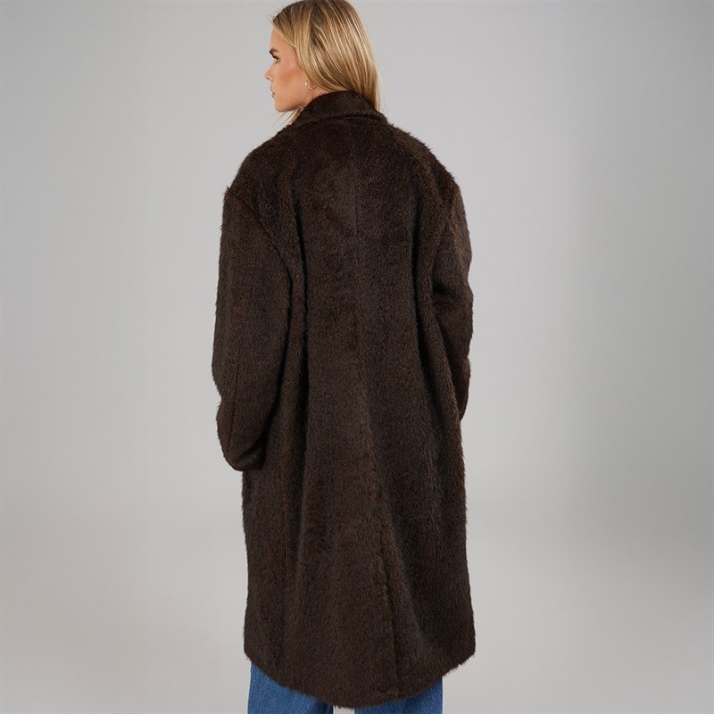 Womens Darle Faux Wool Coat Brown - Image 2