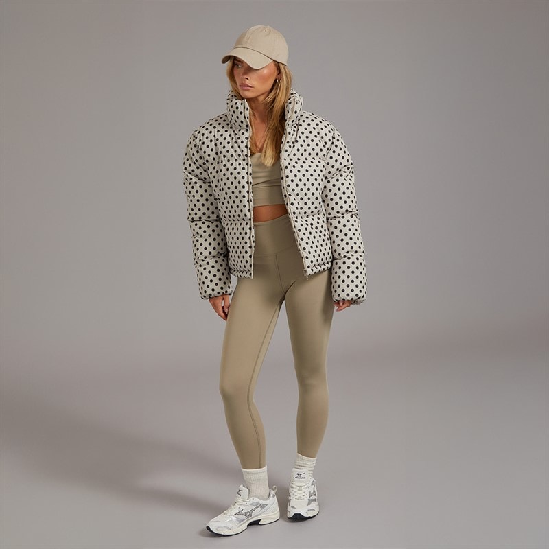 Womens Riva Spot Puffer Jacket Cream/Black - Image 3