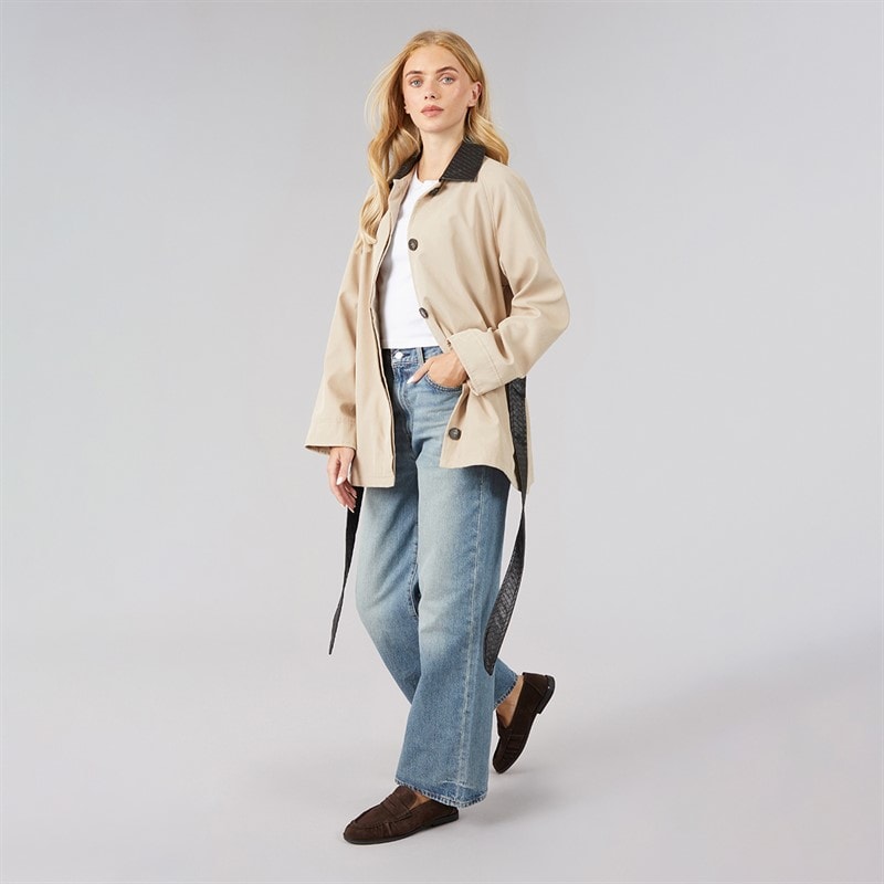Womens Alania Short Trench Coat Taupe - Image 4