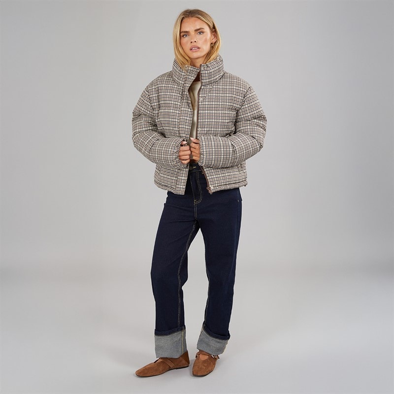 Womens Riva Check Heritage Puffer Jacket Multi - Image 3