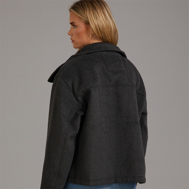 Womens Tilde Funnel Neck Jacket Grey - Image 3
