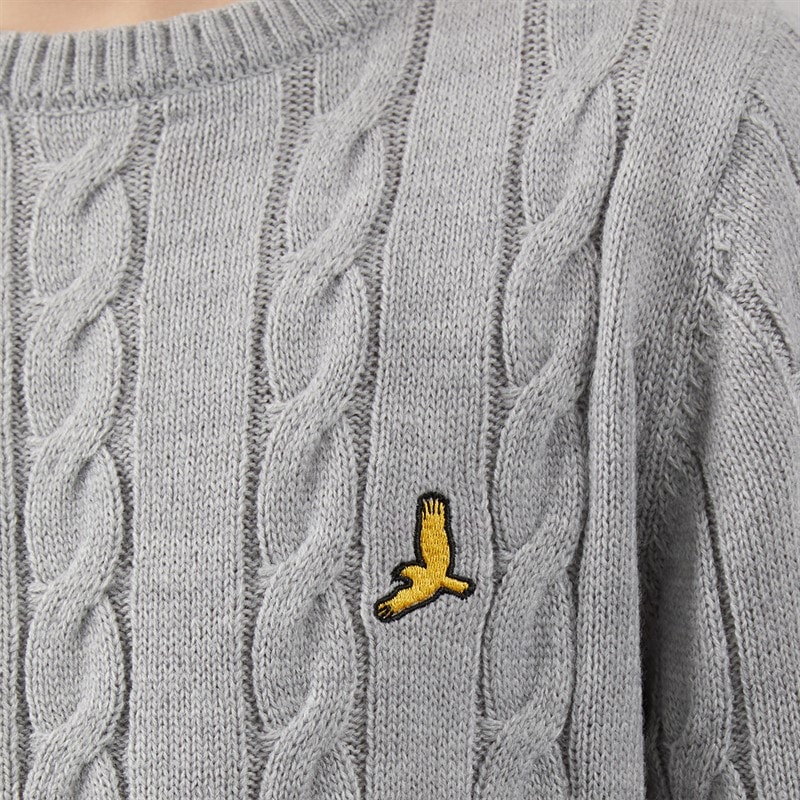 Boys Alliance Crew Neck Jumper Silver Grey Marl - Image 3