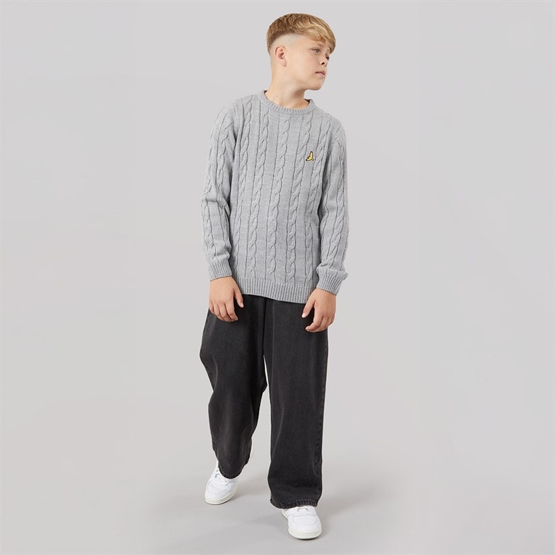 Boys Alliance Crew Neck Jumper Silver Grey Marl - Image 4