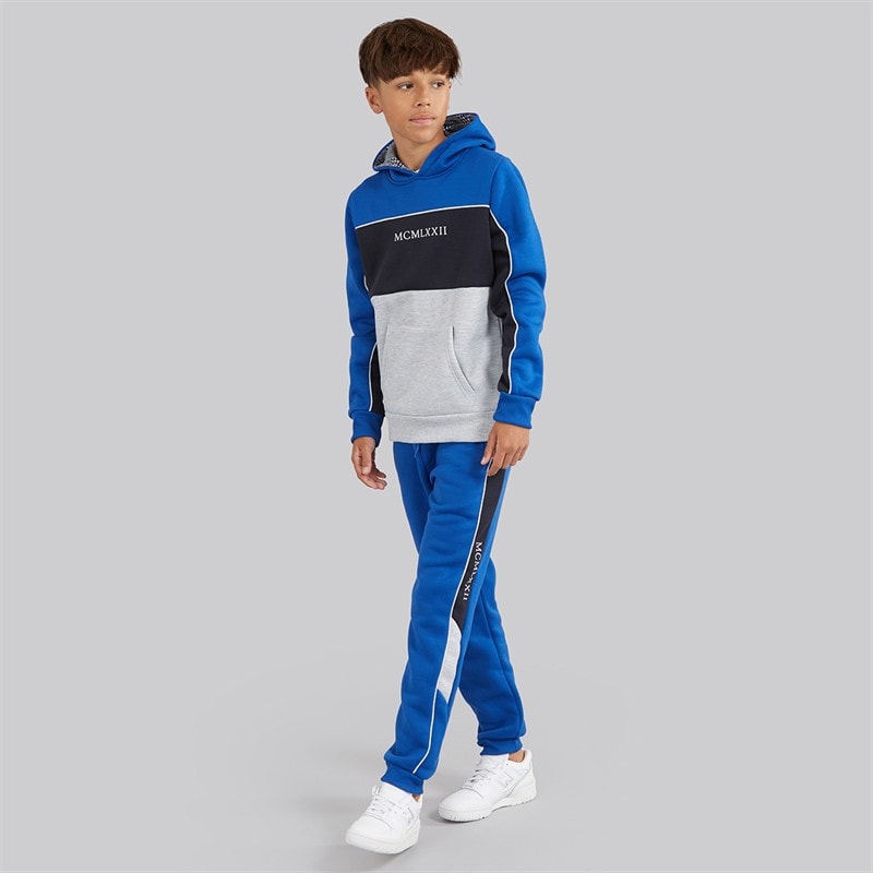 Boys Parker Tracksuit Cobalt/Navy/Light Grey Marl - Image 3
