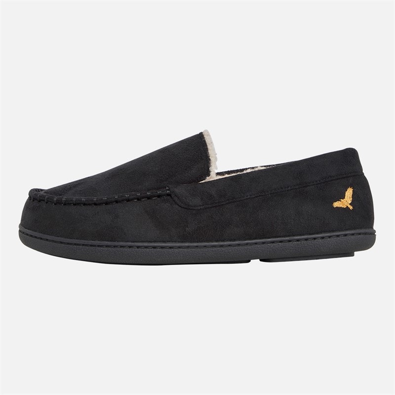 Mens Nevis Moccasin Slippers Black - Image 2