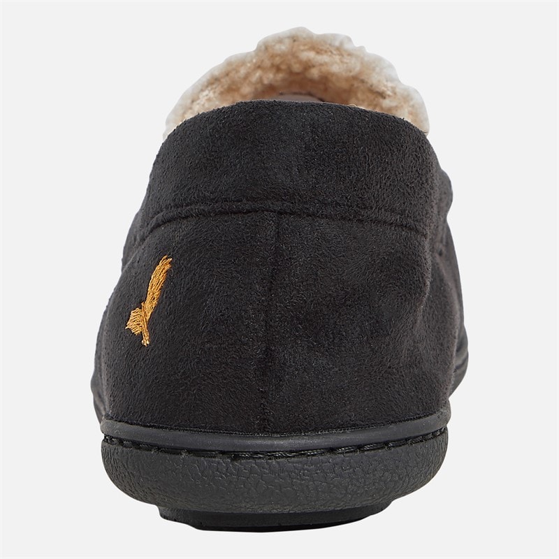 Mens Nevis Moccasin Slippers Black - Image 4