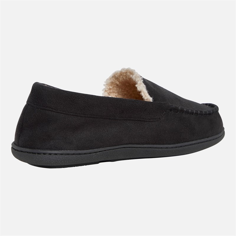Mens Nevis Moccasin Slippers Black - Image 5