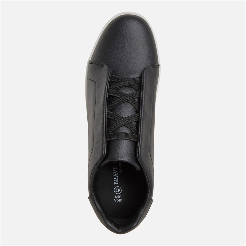 Mens Geneva PU Trainers Black - Image 4