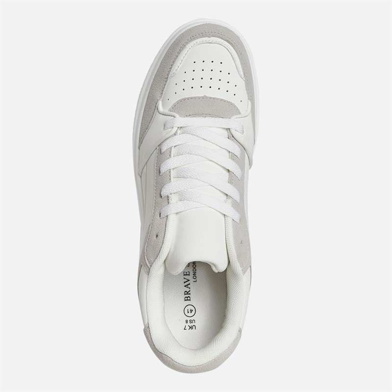 Mens Jax PU Trainers White - Image 4