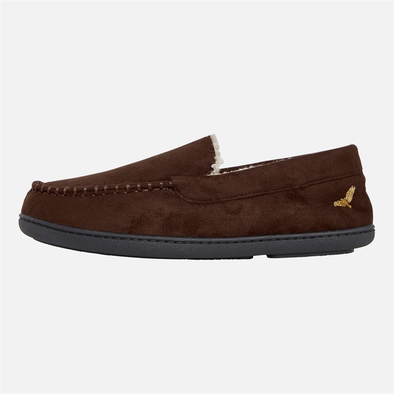 Mens Nevis Moccasin Slippers Brown - Image 2