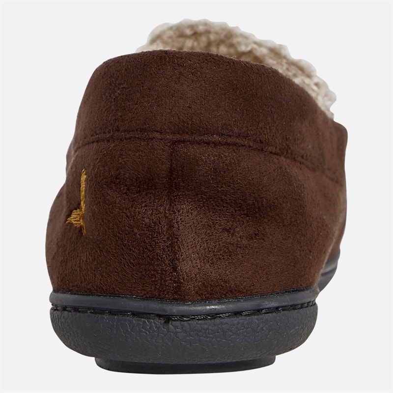 Mens Nevis Moccasin Slippers Brown - Image 4
