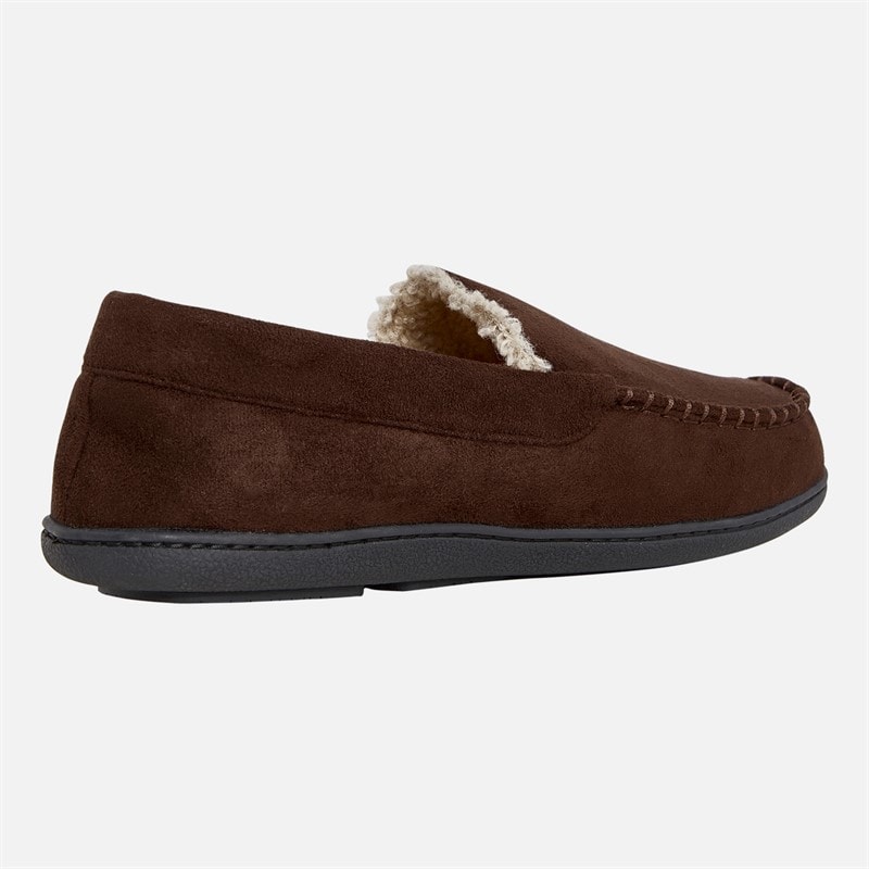Mens Nevis Moccasin Slippers Brown - Image 5
