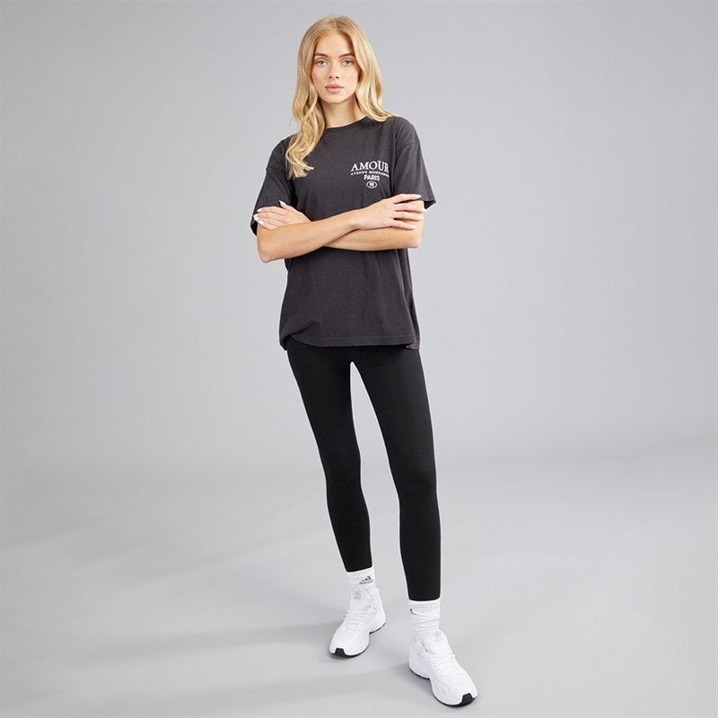 Womens Amour T-Shirt Black Acid Wash - Image 4