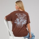 Womens Bloom Print T-Shirt Brown/Blue Body/Print