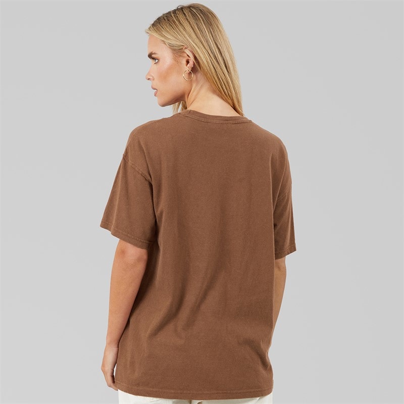 Womens Brooklyn T-Shirt Brown Acid Wash - Image 2