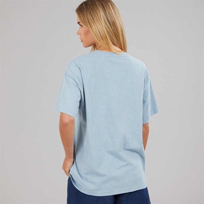 Womens Day Dreamer T-Shirt Blue Acid Wash - Image 2