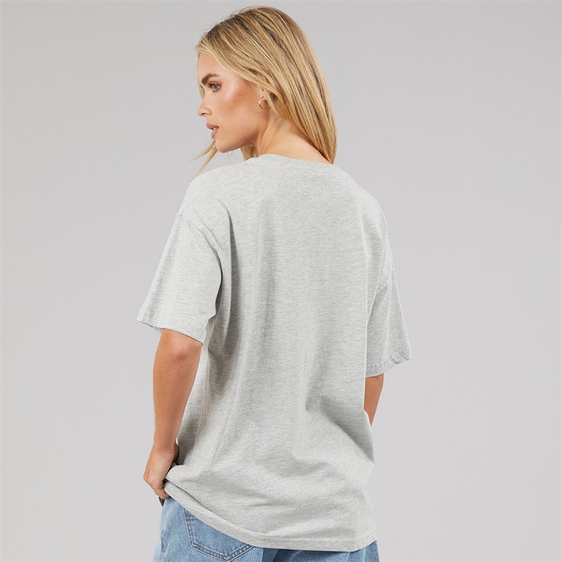 Womens Los Angeles T-Shirt Grey Marl/Green/Gold - Image 2