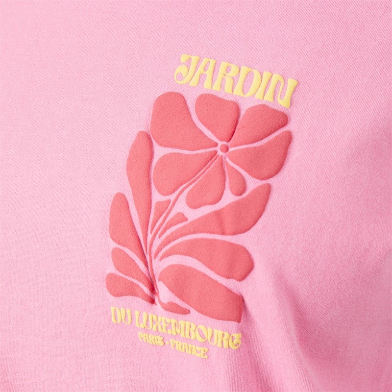 Womens Jardin T-Shirt Pink Acid Wash/Hot Pink - Image 4