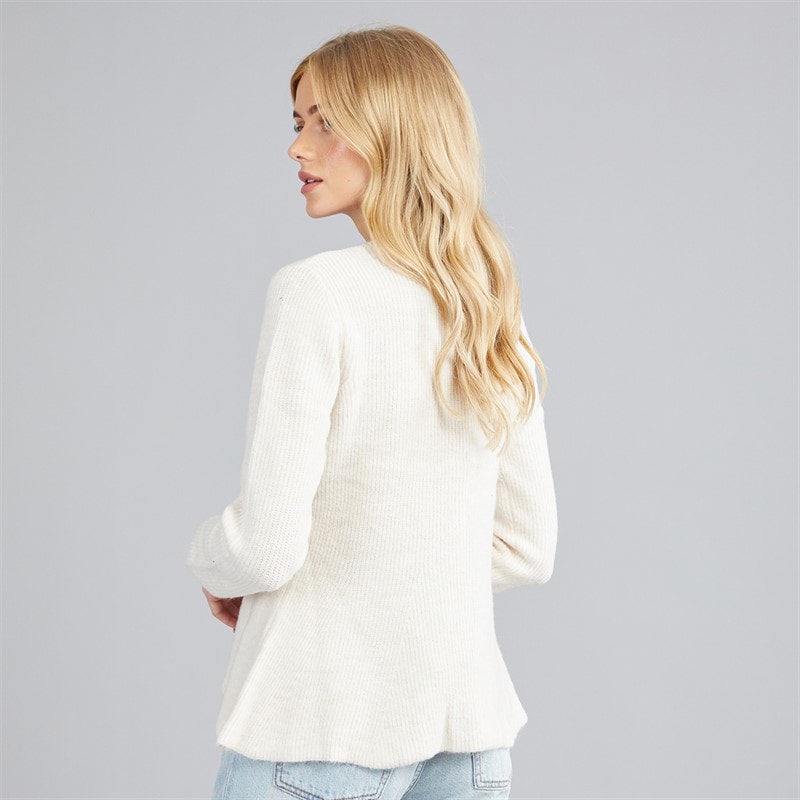 Womens Penny Peplum Cardigan Ivory - Image 2