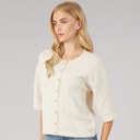 Womens Marshal Short Sleeve Cardigan Oatmeal