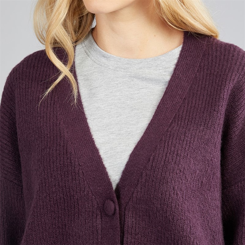 Womens Daffie Soft Knit Cardigan Plum - Image 3