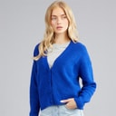 Womens Daffie Soft Knit Cardigan Electric Blue