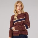 Womens Sian Crew Neck Jumper Brown/Multi Stripe