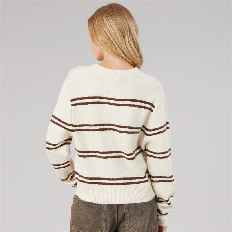 Womens Elliot Stripe Cardigan Stone/Brown Stripe - Image 2