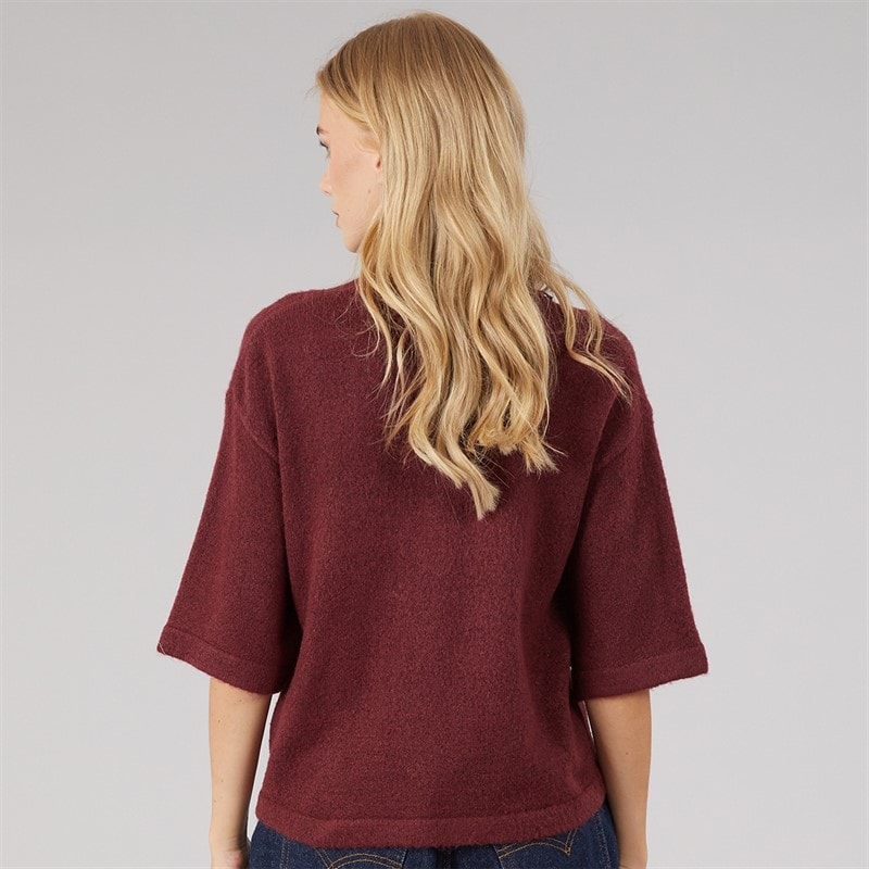 Womens Marshal Short Sleeve Cardigan Aubergine - Image 2