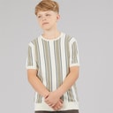 Boys Gillam Knitted T-Shirt Cream/Light Green/Mid Green