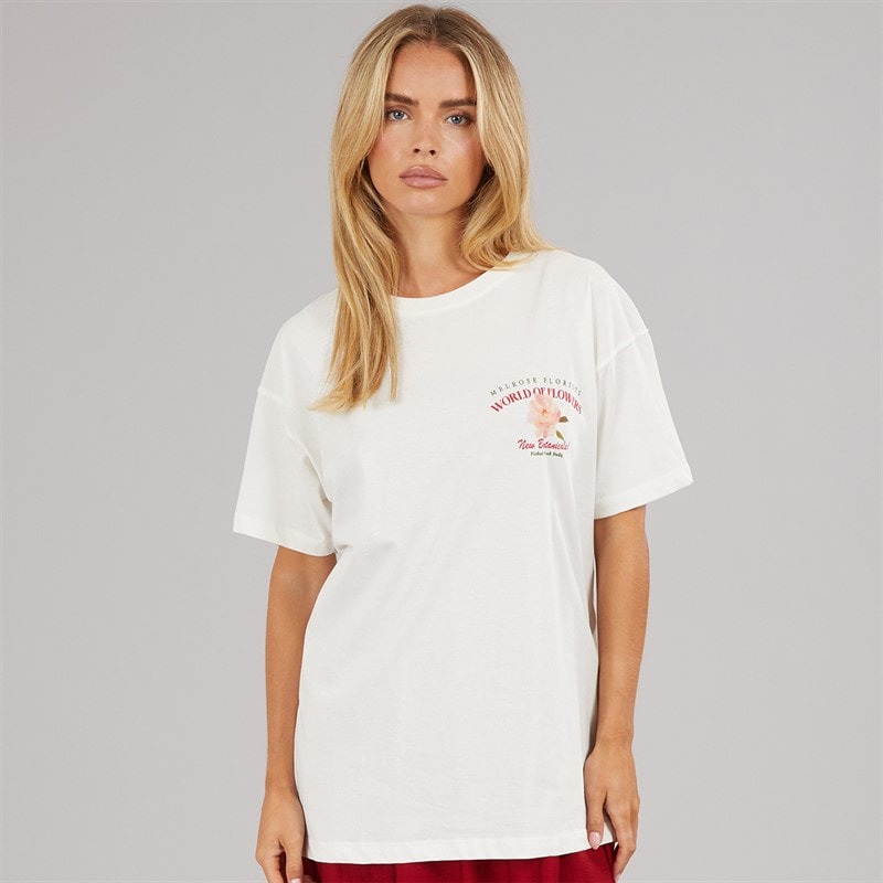 Womens Bloom Print T-Shirt Cream - Image 2