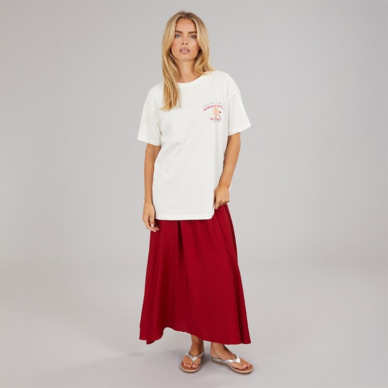 Womens Bloom Print T-Shirt Cream - Image 4