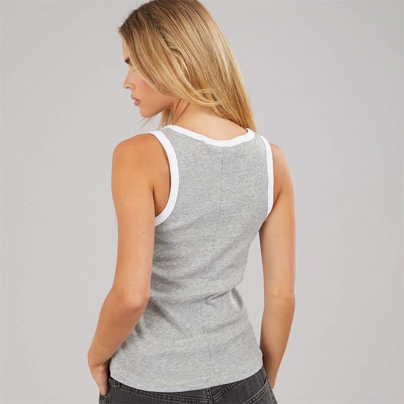 Womens Lucie Contrast Vest Grey Marl/White - Image 2